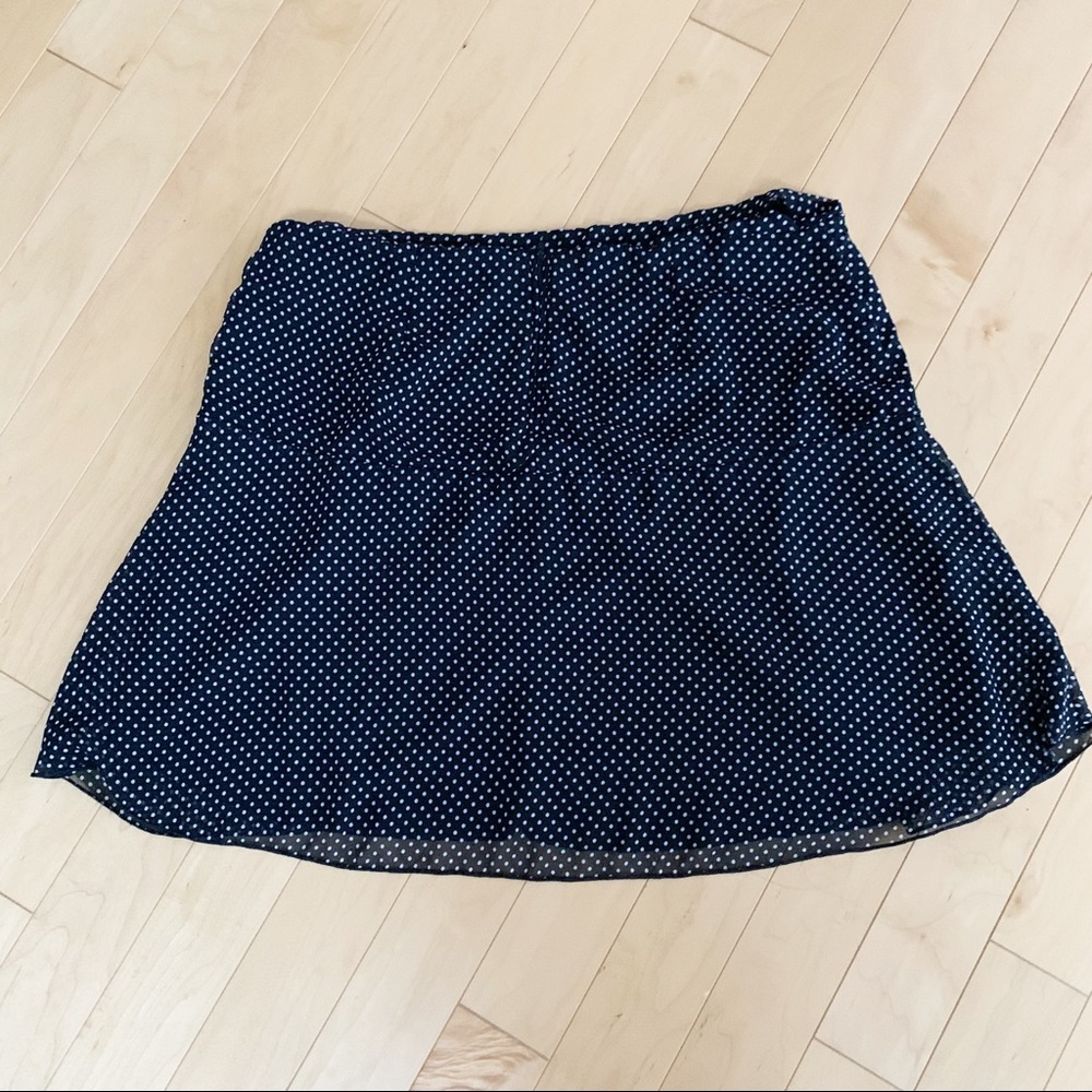 Torrid Blue White Polka‎ Dot Skater Skirt w Hip Tie Detail GUC sz 1 14 16 1X - Picture 3 of 5